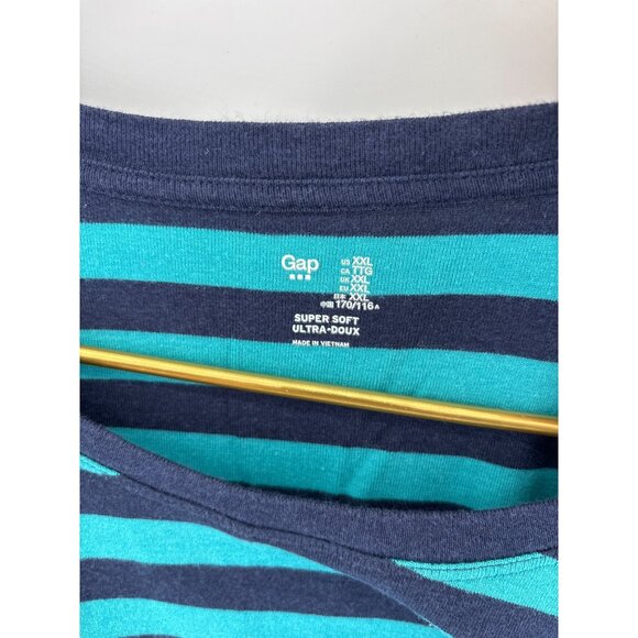 Gap Womens Striped Long Sleeve Tees XXL Cotton & Modal Blend Red/Pink & Teal - Picture 8 of 9